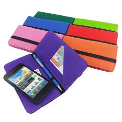 Bookstyle wallet case Hülle für Smartphone aus Filz