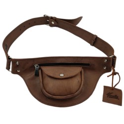 Leather Belt bag Hip bag Hiking Travel Cover case for leather smartphone