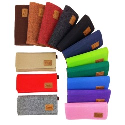 Venetto Trifold Wallet handmade from felt with leather applications