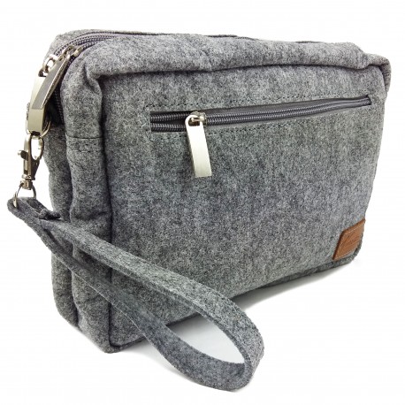 Venetto small Men's Wallet Handbag Bag Felt Handmade Organizer for Documents, Travel, ID