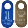 Filz Türschild Türhänger Wendeschild Klinkenschild Filzband Mittagspause Kaffeepause
