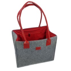 Lederhenkel Double color Shopper Damentasche Handtasche Einkaufstasche Shopping bag für Damen