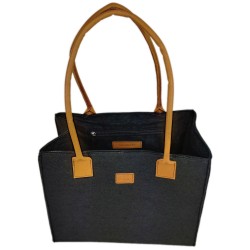 Double color Shopper Damentasche Handtasche Einkaufstasche Shopping bag für Damen mit Lederhenkel