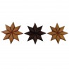 3-er Set Stern Holz massiv Nussbaum Eiche Buche