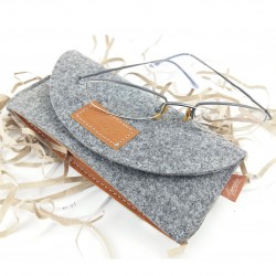 Case for glasses, cover protective cover for glasses eyeglasses Insert Case made of felt with genuine leather application
