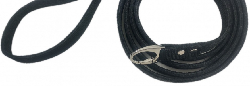 Dog leashes made of leather and felt